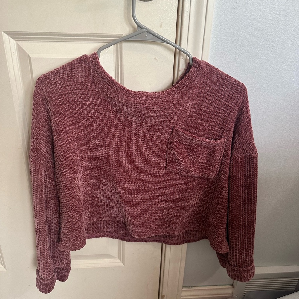 Altar'd State Maroon Crew Neck Sweater
